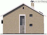T-117-1K проект двухэтажного коттеджа из кирпича размером 11 на 8 - вид сзади