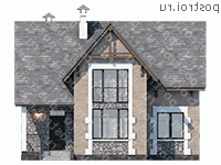 T-118-1P проект двухэтажного коттеджа из пенобетона размером 9 на 11 - вид спереди T-118-1P проект двухэтажного коттеджа из пенобетона размером 9 на 11 - вид спереди