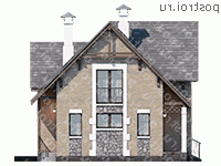 T-118-1P проект двухэтажного коттеджа из пенобетона размером 9 на 11 - вид справа T-118-1P проект двухэтажного коттеджа из пенобетона размером 9 на 11 - вид справа