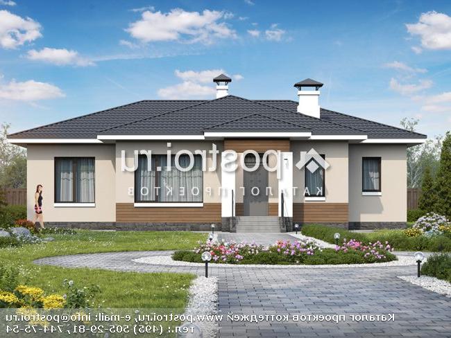 T-120-1P проект одноэтажного коттеджа из пенобетона размером 14 на 15 