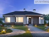 T-120-2P проект одноэтажного коттеджа из газобетона размером 14 на 15 