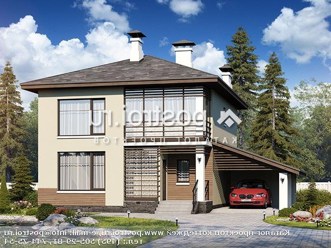 T-126-3P проект двухэтажного дома из газобетона с гаражом размером 10 на 12 