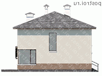 T-126-3P проект двухэтажного дома из газобетона с гаражом размером 10 на 12  - вид справа