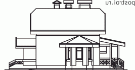 T-152-1P проект двухэтажного коттеджа из пеноблоков с гаражом размером 13 на 12  - вид слева
