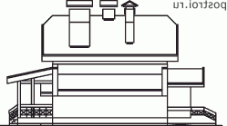 T-152-1P проект двухэтажного коттеджа из пеноблоков с гаражом размером 13 на 12  - вид справа