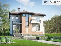 T-166-3P проект двухэтажного дома из газобетона с цоколем размером 11 на 14