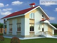 T-170-1P проект одноэтажного дома из пеноблоков с мансардой и гаражом размером 10 на 12 