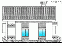T-170-1P проект одноэтажного дома из пеноблоков с мансардой и гаражом размером 10 на 12  - вид справа