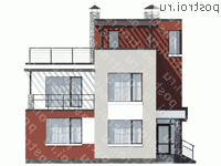 T-172-1P проект двухэтажного дома из пеноблоков размером 11 на 10 - вид спереди T-172-1P проект двухэтажного дома из пеноблоков размером 11 на 10 - вид спереди