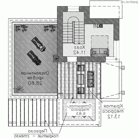 T-172-1P проект двухэтажного дома из пеноблоков размером 11 на 10 - эксплуатируемая кровля T-172-1P проект двухэтажного дома из пеноблоков размером 11 на 10 - эксплуатируемая кровля