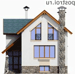 T-192-2P проект двухэтажного коттеджа из пенобетона с цоколем размером 14 на 9 - вид спереди T-192-2P проект двухэтажного коттеджа из пенобетона с цоколем размером 14 на 9 - вид спереди