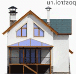 T-192-2P проект двухэтажного коттеджа из пенобетона с цоколем размером 14 на 9 - вид сзади T-192-2P проект двухэтажного коттеджа из пенобетона с цоколем размером 14 на 9 - вид сзади