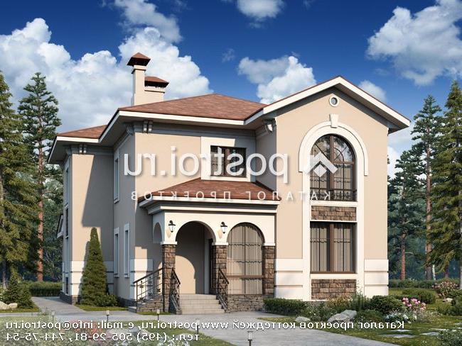 T-193-1P проект двухэтажного коттеджа из пенобетона размером 14 на 11