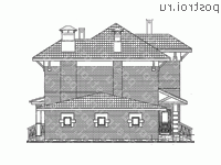 T-194-1P проект двухэтажного коттеджа из пенобетона с гаражом размером 10 на 17 - вид слева T-194-1P проект двухэтажного коттеджа из пенобетона с гаражом размером 10 на 17 - вид слева
