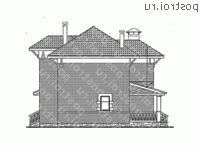 T-194-1P проект двухэтажного коттеджа из пенобетона с гаражом размером 10 на 17 - вид справа T-194-1P проект двухэтажного коттеджа из пенобетона с гаражом размером 10 на 17 - вид справа