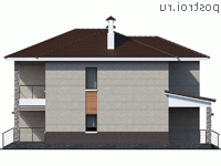 T-201-1K проект двухэтажного дома из кирпича размером 11 на 14 - вид слева T-201-1K проект двухэтажного дома из кирпича размером 11 на 14 - вид слева