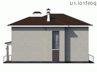 T-232-1K проект двухэтажного дома из кирпича с гаражом размером 16 на 14 - вид справа T-232-1K проект двухэтажного дома из кирпича с гаражом размером 16 на 14 - вид справа