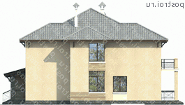 T-291-1K проект двухэтажного дома из кирпича с гаражом размером 17 на 18 - вид слева T-291-1K проект двухэтажного дома из кирпича с гаражом размером 17 на 18 - вид слева