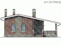 U-050-1K проект одноэтажного дома из кирпича размером 8 на 8 - вид спереди U-050-1K проект одноэтажного дома из кирпича размером 8 на 8 - вид спереди