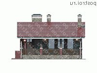 U-050-1K проект одноэтажного дома из кирпича размером 8 на 8 - вид слева U-050-1K проект одноэтажного дома из кирпича размером 8 на 8 - вид слева