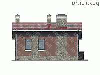 U-050-1K проект одноэтажного дома из кирпича размером 8 на 8 - вид справа U-050-1K проект одноэтажного дома из кирпича размером 8 на 8 - вид справа