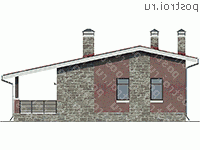 U-050-1K проект одноэтажного дома из кирпича размером 8 на 8 - вид сзади U-050-1K проект одноэтажного дома из кирпича размером 8 на 8 - вид сзади