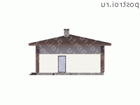 U-082-1M проект одноэтажной монолитной беседки размером 15 на 8 - вид слева