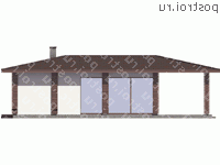 U-082-1M проект одноэтажной монолитной беседки размером 15 на 8 - вид сзади