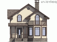 U-089-1P проект одноэтажного дома из пеноблока с мансардой размером 8 на 9 - вид спереди U-089-1P проект одноэтажного дома из пеноблока с мансардой размером 8 на 9 - вид спереди