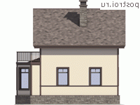 U-089-1P проект одноэтажного дома из пеноблока с мансардой размером 8 на 9 - вид слева U-089-1P проект одноэтажного дома из пеноблока с мансардой размером 8 на 9 - вид слева