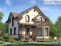 U-089-1P проект одноэтажного дома из пеноблока с мансардой размером 8 на 9