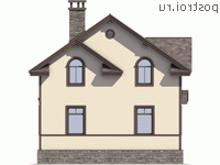 U-089-1P проект одноэтажного дома из пеноблока с мансардой размером 8 на 9 - вид сзади U-089-1P проект одноэтажного дома из пеноблока с мансардой размером 8 на 9 - вид сзади