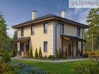 U-126-1P проект двухэтажного коттеджа из газобетона размером 9 на 10 