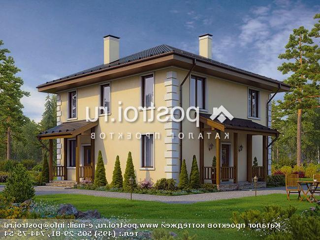 U-126-1P проект двухэтажного коттеджа из газобетона размером 9 на 10 