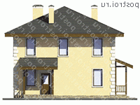 U-126-1P проект двухэтажного коттеджа из газобетона размером 9 на 10  - вид справа