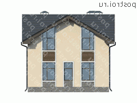 U-141-1K проект двухэтажного дома из кирпича размером 8 на 12 - вид сзади U-141-1K проект двухэтажного дома из кирпича размером 8 на 12 - вид сзади
