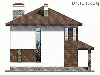 U-144-1P проект двухэтажного дома из газобетона размером 10 на 10 - вид справа