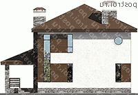 U-144-1P проект двухэтажного дома из газобетона размером 10 на 10 - вид сзади