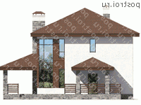 U-144-2P проект двухэтажного дома из газобетона размером 10 на 10 - вид спереди U-144-2P проект двухэтажного дома из газобетона размером 10 на 10 - вид спереди