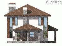 U-144-2P проект двухэтажного дома из газобетона размером 10 на 10 - вид справа U-144-2P проект двухэтажного дома из газобетона размером 10 на 10 - вид справа