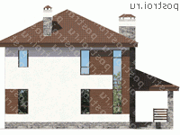 U-144-2P проект двухэтажного дома из газобетона размером 10 на 10 - вид сзади U-144-2P проект двухэтажного дома из газобетона размером 10 на 10 - вид сзади
