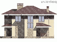 U-159-1P проект двухэтажного дома из пеноблоков размером 11 на 13 - вид спереди U-159-1P проект двухэтажного дома из пеноблоков размером 11 на 13 - вид спереди