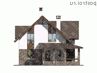 U-164-1P проект двухэтажного дома из пеноблоков размером 12 на 11 - вид спереди U-164-1P проект двухэтажного дома из пеноблоков размером 12 на 11 - вид спереди