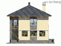 U-170-1P проект двухэтажного дома из пеноблоков размером 9 на 12 - вид слева