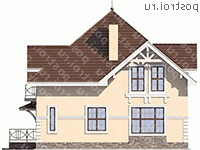 U-185-1K проект двухэтажного дома из кирпича размером 11 на 11  - вид слева