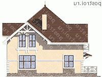 U-185-1K проект двухэтажного дома из кирпича размером 11 на 11  - вид справа
