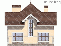 U-185-1K проект двухэтажного дома из кирпича размером 11 на 11  - вид сзади