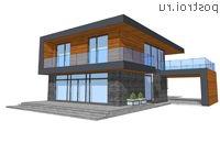 U-186-1P проект двухэтажного дома из пеноблоков с гаражом размером 15 на 18 