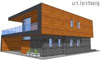 U-186-1P проект двухэтажного дома из пеноблоков с гаражом размером 15 на 18 