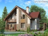 U-187-5P проект одноэтажного дома из пеноблоков с мансардой размером 15 на 12 